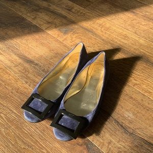 Roger Vivier Grommette Suede Flats